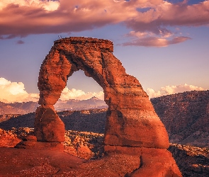 Stan Utah, Delicate Arch, Góry, Stany Zjednoczone, Łuk skalny, Park Narodowy Arches, Skała