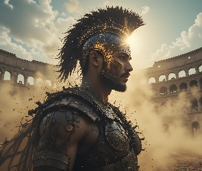Grafika, Koloseum, Gladiator, Hełm
