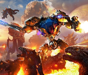 The Riftbreaker, Kombinezon, Gra, Kapitan Ashley S Nowak, Potwory, Robot, Walka, Mecha-Suit