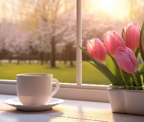 Tulipany, Parapet, Filiżanka