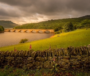 Murek, Jezioro, Kamienny, Wzgórza, Park Narodowy Peak District, Bamford Edge, Anglia, Ladybower Reservoir
