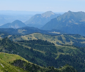 Wzgórza, Drzewa, Lasy, Zbocza, Góry