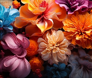 Grafika, Kolorowe, 2D, Kwiaty