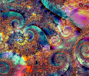 Spirale, Kolorowe, Grafika, Fraktal