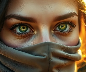 Oczy, Maska, Dziewczyna, Portret, Twarz, Zakryta