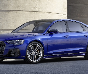 2021, Bok, Niebieskie, Audi S8