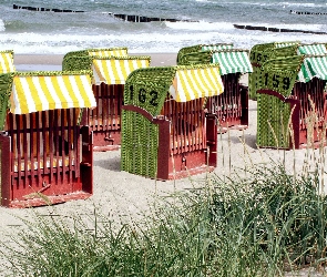 Plaża, Kosze plażowe, Morze