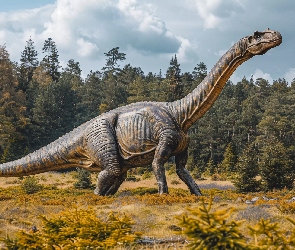 Grafika, Drzewa, Dinozaur, Brachiozaur