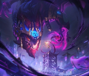 Gra, Domy, Smok, Mrok, Szpony, Aurelion Sol, League of Legends Inkshadow, Atramentowy cień, Postać