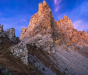 Park Narodowy Ecrins, Gwiazdy, Alpy Wysokie, Francja, Les Aiguilles, Góry, Szczyt