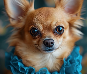 Grafika Chihuahua długowłosa, Ubranko, Chihuahua długowłosa, Pies