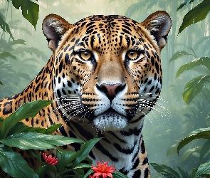 Kwiaty, Czerwone, Jaguar, Rośliny