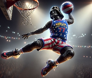 Mężczyzna, Grafika, Piłka, Darth Vader, Koszykówka