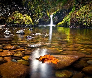 Wodospad, Stan Oregon, Kamienie, Stany Zjednoczone, Skały, Kolumbia River, Punch Bowl Falls, Eagle Creek, Rzeka