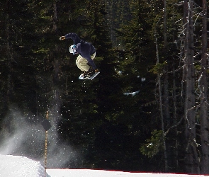 snowboardzista, śnieg, Snowbording, deska