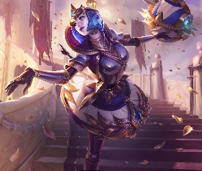 Schody, Kobieta, League of Legends, Posągi, Orianna, Gra, Postać
