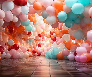 Kolorowe, Grafika, Dekoracja, Baloniki, Balony
