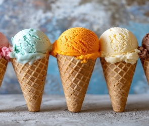 Gałki, Rożki, Wafelki, Lody