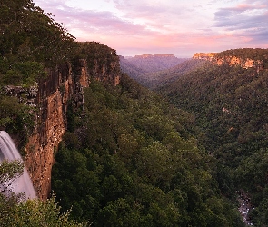 Nowa Południowa Walia, Wodospad, Australia, Skały, Lasy, Góry, Wąwóz, Fitzroy Falls