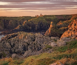 Szkocja, Bullers of Buchan, Skały, Trawa