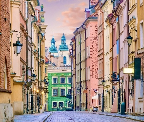 Kamienice, Domy, Warszawa, Polska, Stare Miasto, Ulica