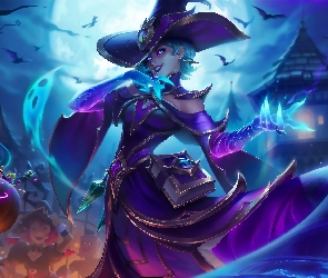 Dynia, Halloween, League of Legends, Kapelusz, Cassiopeia, Gra, Postać