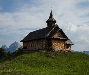 Niebo, Góry, Kościół, Wzgórze