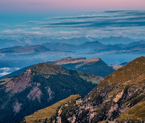 Niebo, Chmury, Góry, Szczyty