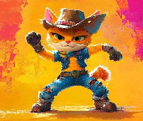 Kowboj, Grafika, Kot