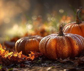 Grafika AI, Liście, Dynie, Suche