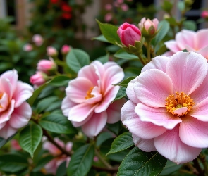 Kwiaty, Grafika AI, Kamelie