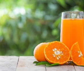 Sok, Rozmycie, Deski, Mandarynki, Szklanka