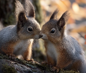 Wiewiórki, Grafika AI, Dwie