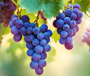Grafika, Owoce, Ciemne, Winogrona
