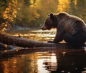 Las, Konar, Niedźwiedź brunatny, Rzeka