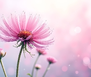 Kwiat, Grafika AI, Różowy