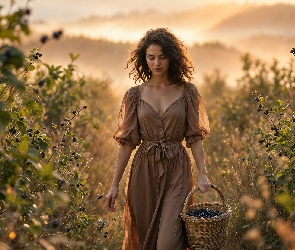 Koszyk, Jeżyny, Kobieta