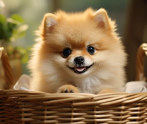 Szpic miniaturowy, Koszyk, Pies