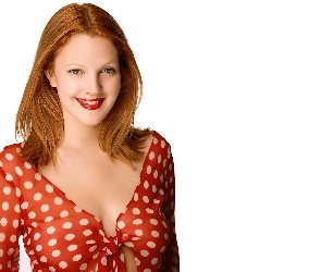 Drew Barrymore, groszki, bluzka