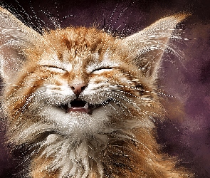 Grafika AI, Śmieszne, Kot, Uśmiech