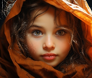 2D, Spojrzenie, Dziewczynka, Kaptur