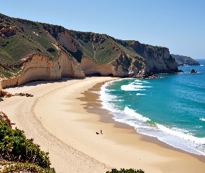 Grafika AI, Klif, Plaża, Morze