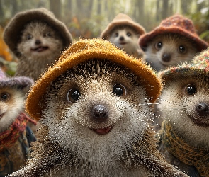 Wełniane, Grafika AI, Selfie, Kapelusze, Jeże