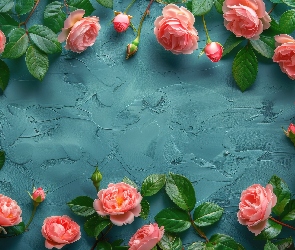 Róże, Tło, Ciemne, Listki, Różowe