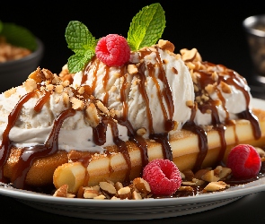 Maliny, AI, Talerzyk, Mięta, Lody