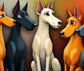 Psy, Grafika, Kolorowe