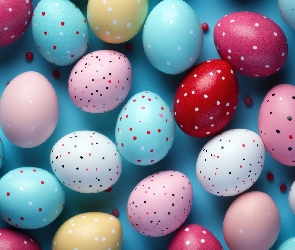 Pisanki, Nakrapiane, Wielkanoc, Kolorowe