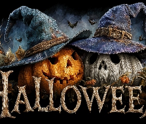 Grafika AI, Halloween, Dwie, Dynie