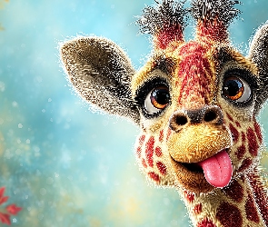 Grafika AI, Śmieszne, Żyrafa, Język