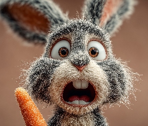 Marchewka, Grafika AI, Królik